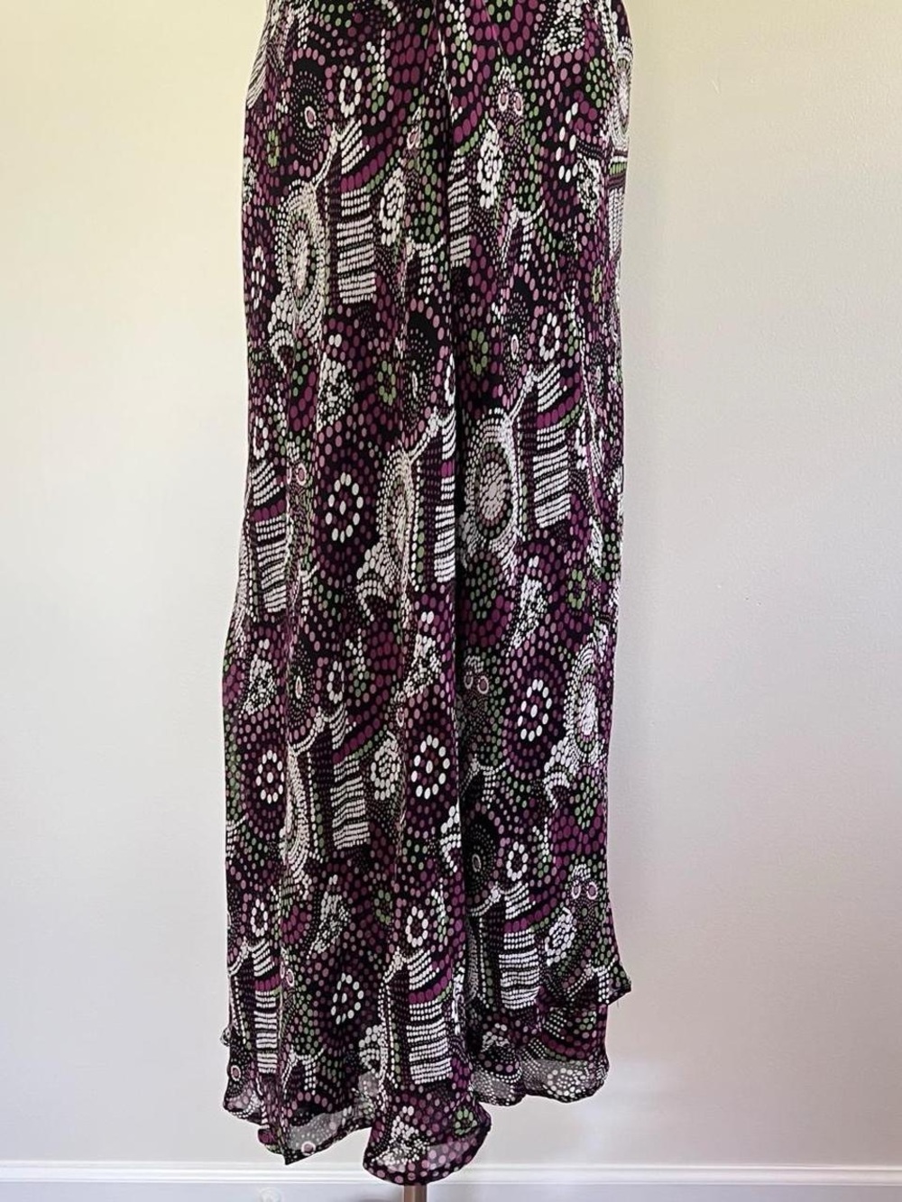 JM Collection Geometric Maxi Skirt in Black & Purple Size LARGE - Picture 5 of 7